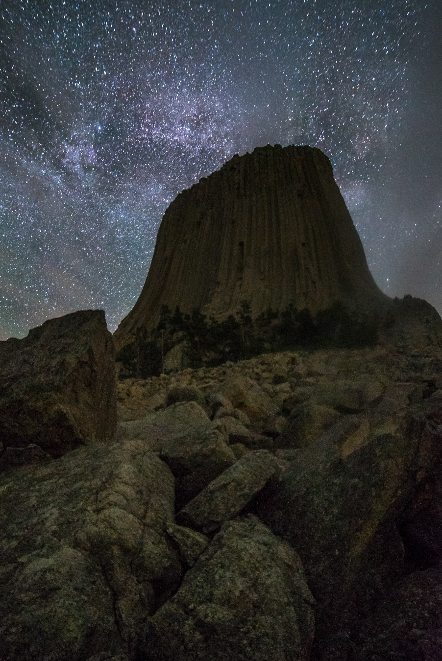 Devils Tower at Night