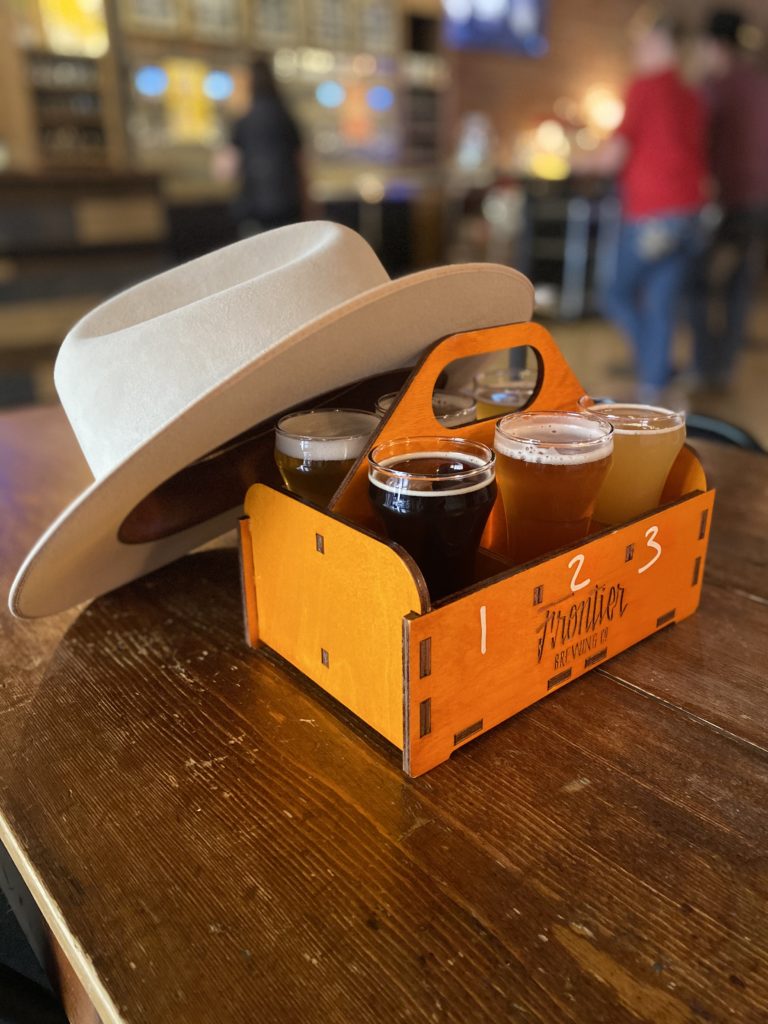 My new hat and I went for a tasting next door at Frontier Brewing
