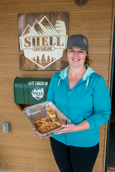 Shell Campground famous cinnamon rolls